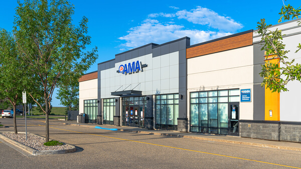 AMA Travel and ICE foreign exchange services at Red Deer AMA Centre in Alberta