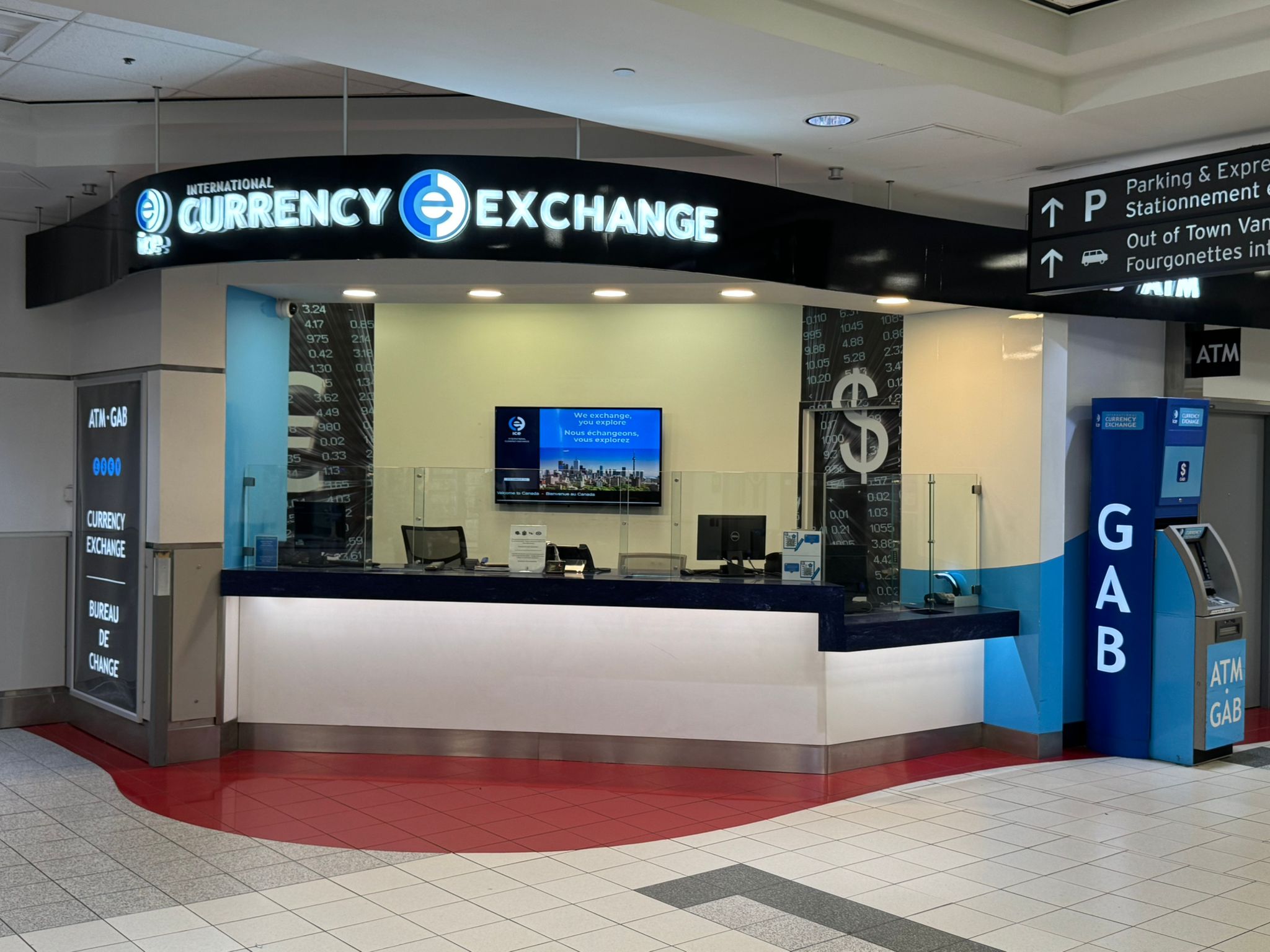ICE Currency Exchange before security at Toronto Pearson International Airport YYZ Terminal 3 arrivals Level 1
